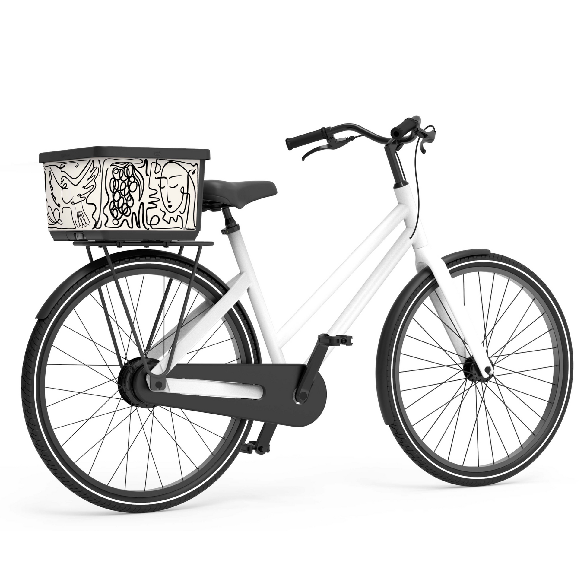 Fahrradkorb Basky Picasso Strichzeichnung